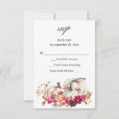 White Pumpkin Fall Floral UAWG VER RSVP Karte (Vorderseite)
