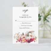 White Pumpkin Fall Floral UAWG VER RSVP Karte (Stehend Vorderseite)