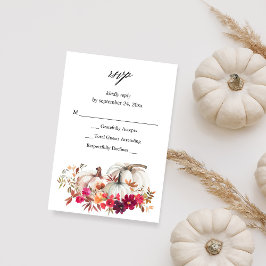 White Pumpkin Fall Floral UAWG VER RSVP Karte