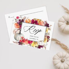 White Pumpkin Fall Floral w Meal UAWG RSVP Karte