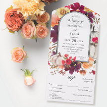 White Pumpkin Fall Floral Wedding