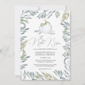 White Pumpkin Fall Probe Dinner Einladung (Vorderseite)