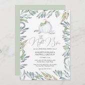 White Pumpkin Fall Probe Dinner Einladung (Vorne/Hinten)