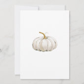 White Pumpkin Fall Thanksgiving Dinner Party Einladung (Rückseite)