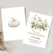 White Pumpkin Fall Thanksgiving Dinner Party Einladung