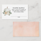 White Pumpkin Fall Theme Diaper Raffle Ticket Encl Begleitkarte (Vorne/Hinten)