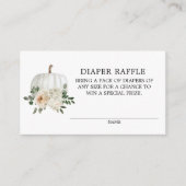 White Pumpkin Fall Theme Diaper Raffle Ticket Encl Begleitkarte (Vorderseite)