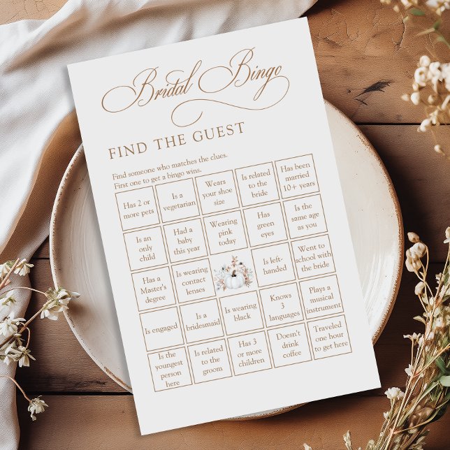 White Pumpkin findet das Bridal Bingo Game (Von Creator hochgeladen)