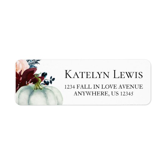 White Pumpkin Floral Address Labels (Vorne)