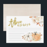 White Pumpkin Floral Advice für die Braut zu sein Hinweiskarte<br><div class="desc">White Pumpkin Floral Advice für die Braut zu Karte</div>