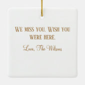 White Pumpkin Floral Happy Thanksgiving Ornament (Rückseite)