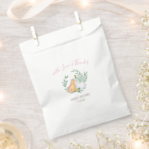 White Pumpkin & Fox Candy Favor Bags Geschenktütchen