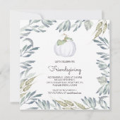 White Pumpkin Friendsgiving Einladung - Platz (Vorderseite)