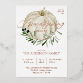 White Pumpkin Friendsgiving Folieneinladung