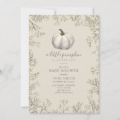 White Pumpkin & Gipskraut Fall Baby Dusche Inv Einladung (Vorderseite)