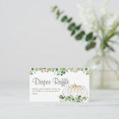 White Pumpkin Greenery Bläsertaucherkarte Begleitkarte (Stehend Vorderseite)