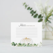 White Pumpkin Greenery Blumenratgeber-Karte Begleitkarte (Stehend Vorderseite)