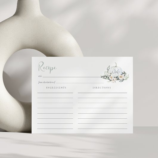 White Pumpkin Greenery Brautparty Rezept Karte