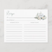 White Pumpkin Greenery Brautparty Rezept Karte (Vorderseite)