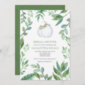 White Pumpkin Greenery Bridal Dusche Einladung (Vorne/Hinten)