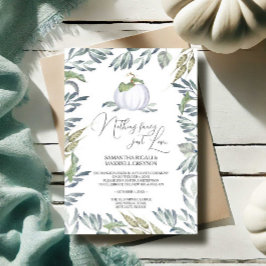 White Pumpkin Greenery Elopement Empfang Einladung