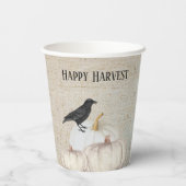 White Pumpkin Happy Harvest Pappbecher (Rückseite)