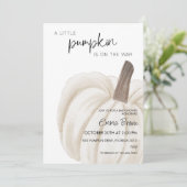 White Pumpkin Herbst Babydusche Einladung (Stehend Vorderseite)