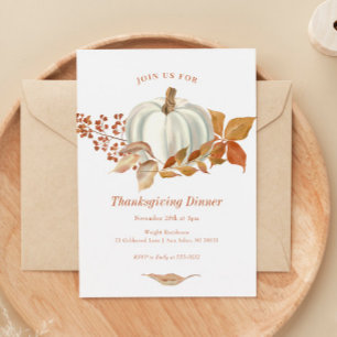 White Pumpkin Herbstlaubs Erntedank Einladung