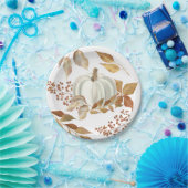 White Pumpkin Herbstlaubs Erntedank Pappteller (Party)