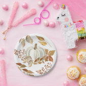 White Pumpkin Herbstlaubs Erntedank Pappteller (Party)