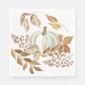 White Pumpkin Herbstlaubs Erntedank Serviette (Vorderseite)