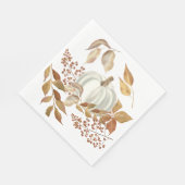 White Pumpkin Herbstlaubs Erntedank Serviette (Ecke)