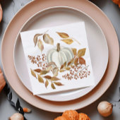 White Pumpkin Herbstlaubs Erntedank Serviette