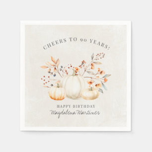 White Pumpkin Herbstlaubs zum 90. Geburtstag kunde Serviette
