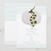 White Pumpkin Light Blue Storybook Hochzeit im Her Einladung (Vorne/Hinten)