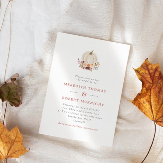 White Pumpkin Lila & Terracotta Hochzeit Einladung