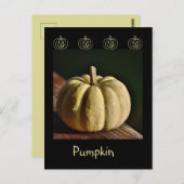 White Pumpkin Mini Gourd Fall Postcard Postkarte (Vorne/Hinten)