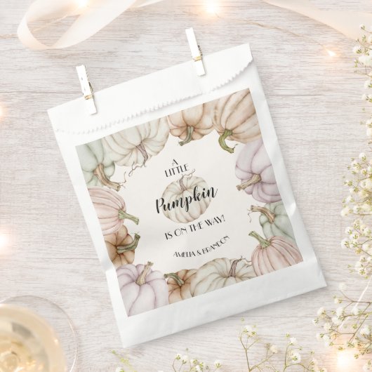 White Pumpkin Neutral Baby Dusche Geschenktütchen (Ausgeschnitten)