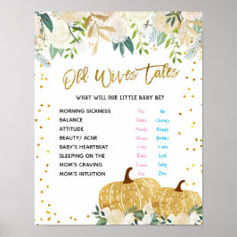 White Pumpkin Old Ehefrauen Tales Gender Reveal Po Poster