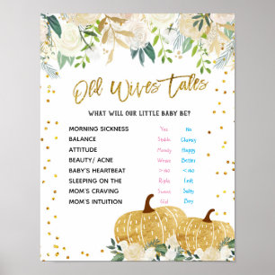 White Pumpkin Old Ehefrauen Tales Gender Reveal Po Poster