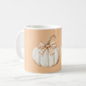 White Pumpkin Peach Orange Cream Bow Kaffeetasse (Vorderseite Links)