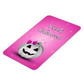 White Pumpkin Pink Girl Halloween Magnet (Linke Seite)