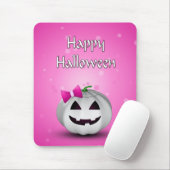 White Pumpkin Pink Girl Halloween Mousepad (Mit Mouse)