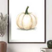 White Pumpkin Poster | Elegant Fall Aesthetic