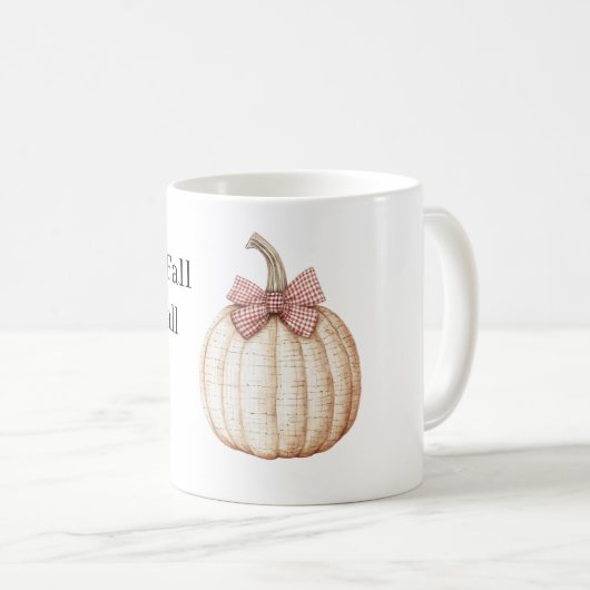 White Pumpkin Red Bow Kaffeetasse (VorderseiteRechts)