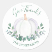 White Pumpkin Runder Aufkleber (Vorderseite)