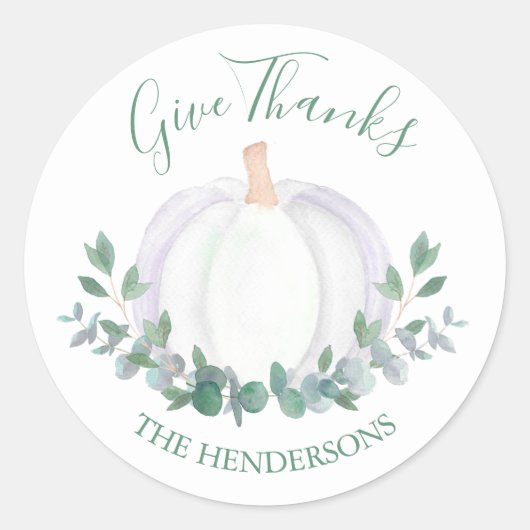 White Pumpkin Runder Aufkleber (Vorderseite)