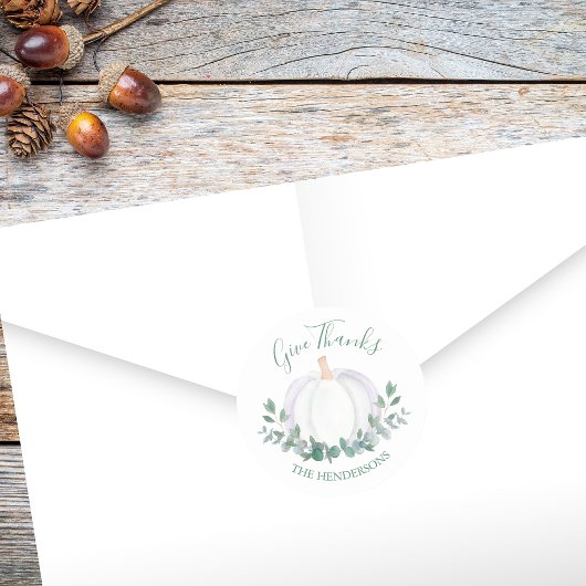 White Pumpkin Runder Aufkleber