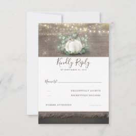 White Pumpkin Rustic Country Wedding UAWG RSVP Karte