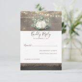 White Pumpkin Rustic Country Wedding UAWG RSVP Karte (Stehend Vorderseite)